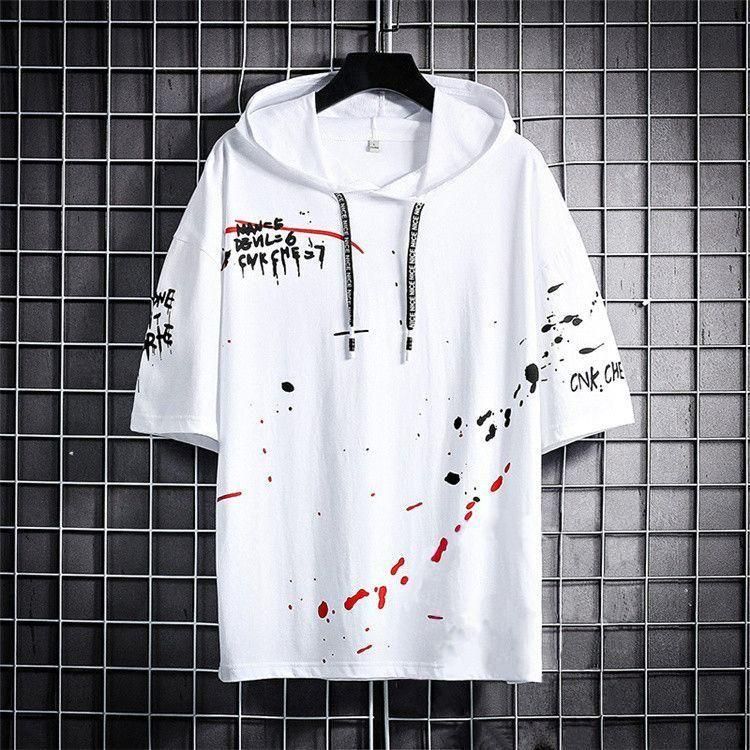 Cotton Half Sleeves Hooded T-Shirt