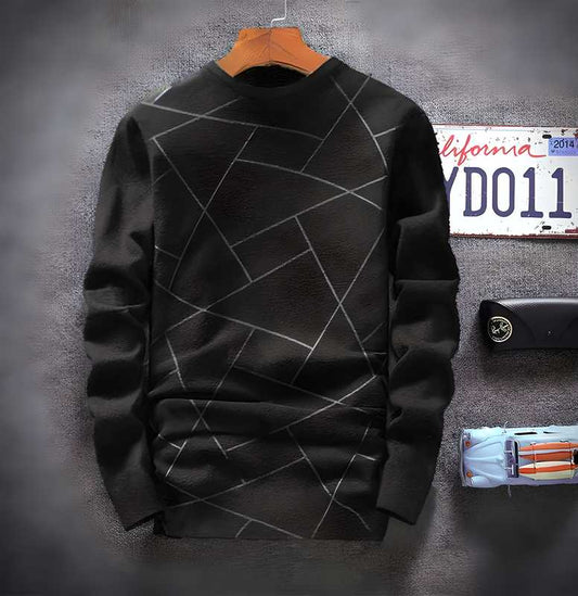 Cotton Blend Stripes Full Sleeves T-Shirt