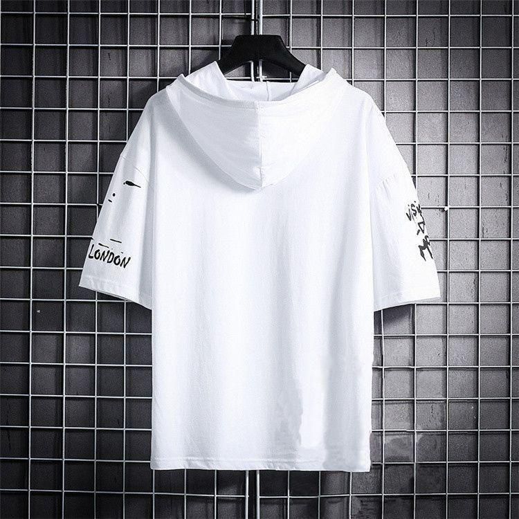 Cotton Half Sleeves Hooded T-Shirt