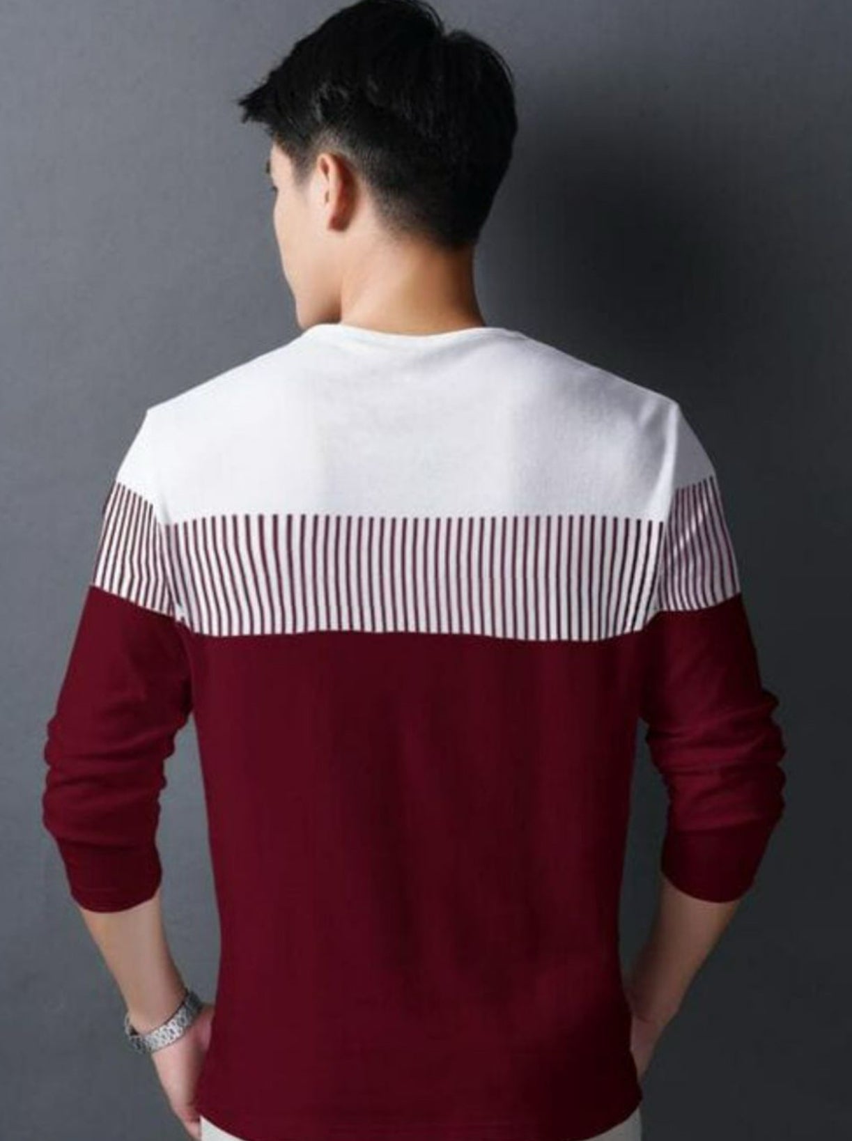 Cotton Maroon Full Sleeves T-Shirts